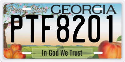 GA license plate PTF8201