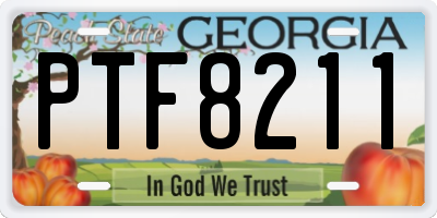 GA license plate PTF8211
