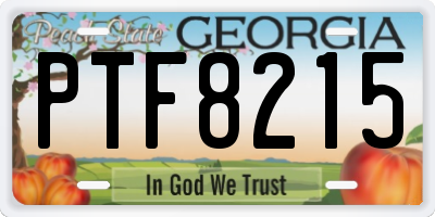 GA license plate PTF8215