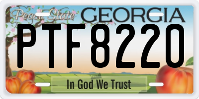 GA license plate PTF8220