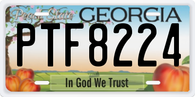 GA license plate PTF8224