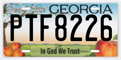 GA license plate PTF8226