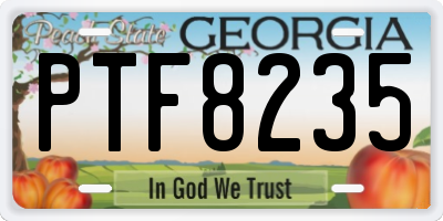 GA license plate PTF8235