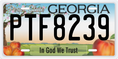 GA license plate PTF8239