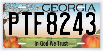 GA license plate PTF8243