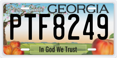 GA license plate PTF8249