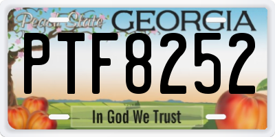 GA license plate PTF8252
