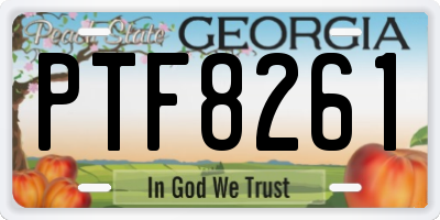 GA license plate PTF8261