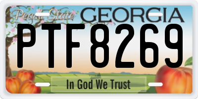 GA license plate PTF8269