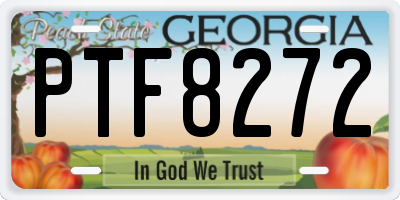 GA license plate PTF8272