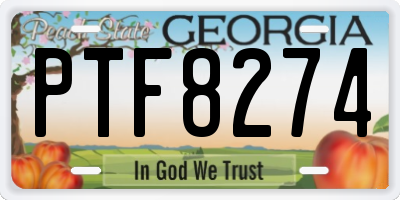 GA license plate PTF8274