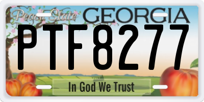 GA license plate PTF8277