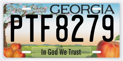 GA license plate PTF8279