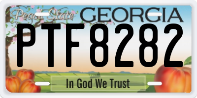 GA license plate PTF8282