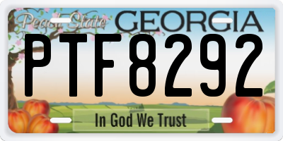 GA license plate PTF8292
