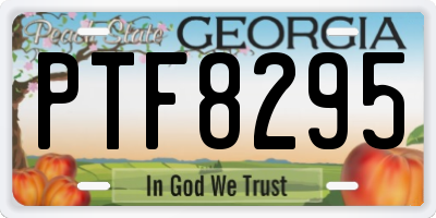 GA license plate PTF8295