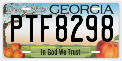 GA license plate PTF8298