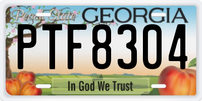GA license plate PTF8304