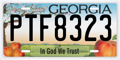 GA license plate PTF8323
