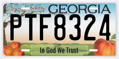 GA license plate PTF8324