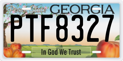 GA license plate PTF8327
