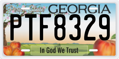 GA license plate PTF8329