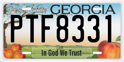 GA license plate PTF8331