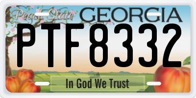 GA license plate PTF8332