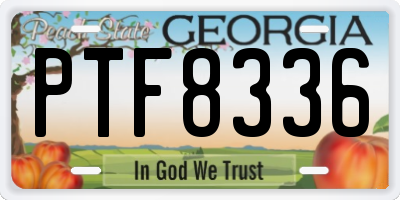 GA license plate PTF8336