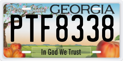 GA license plate PTF8338