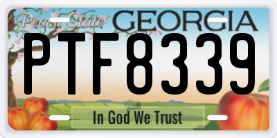 GA license plate PTF8339