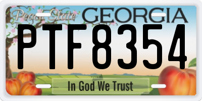 GA license plate PTF8354