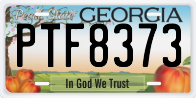 GA license plate PTF8373