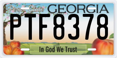 GA license plate PTF8378