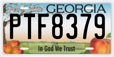 GA license plate PTF8379