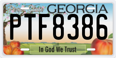 GA license plate PTF8386