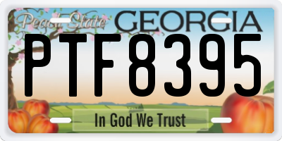 GA license plate PTF8395