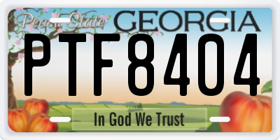 GA license plate PTF8404