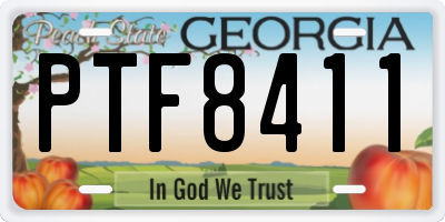 GA license plate PTF8411