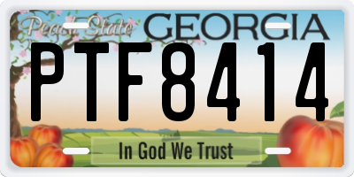 GA license plate PTF8414