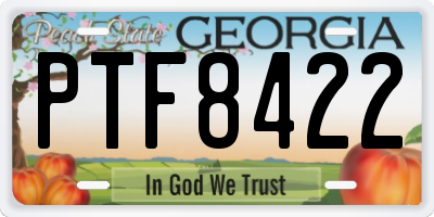 GA license plate PTF8422