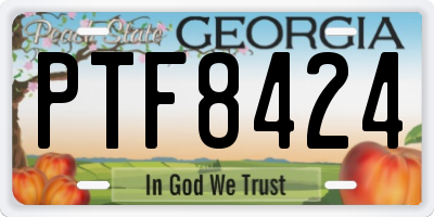 GA license plate PTF8424