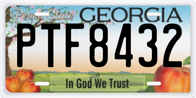 GA license plate PTF8432