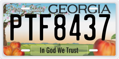 GA license plate PTF8437