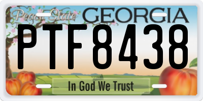 GA license plate PTF8438
