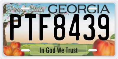 GA license plate PTF8439