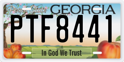 GA license plate PTF8441