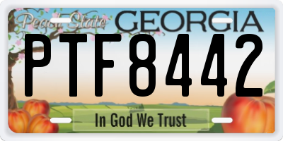 GA license plate PTF8442