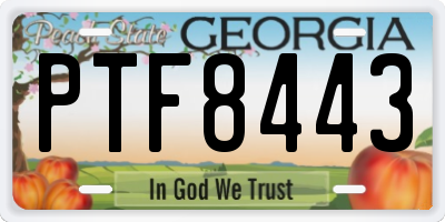 GA license plate PTF8443