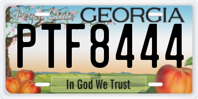 GA license plate PTF8444